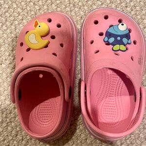 Kids Pink Clogs with Fun Charms